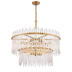 Arabela Lighting 85100-12 Satin Brass 36'' Icicles Pendant In Brass With Handmade Textured Glass Rods Image 1