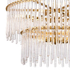 Arabela Lighting Icicles 36'' Icicles Pendant In Brass With Handmade Textured Glass Rods