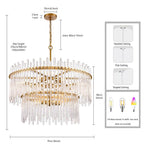 Arabela Lighting 85100-12 Satin Brass 36'' Icicles Pendant In Brass With Handmade Textured Glass Rods Image 2