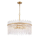 Arabela Lighting 85101-8 Natural Brass 30'' Icicles Pendant In Brass With Handmade Textured Glass Rods Image 1