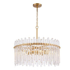 Arabela Lighting 85101-8 Natural Brass 30'' Icicles Pendant In Brass With Handmade Textured Glass Rods Image 1