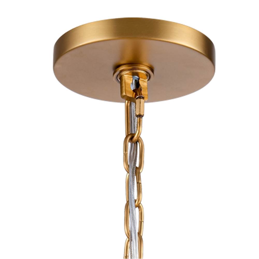Arabela Lighting 85101-8 Natural Brass 30'' Icicles Pendant In Brass With Handmade Textured Glass Rods Image 4
