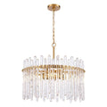Arabela Lighting 85102-6 Natural Brass 24'' Icicles Pendant In Brass With Handmade Textured Glass Rods Image 1