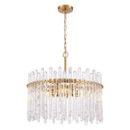 Arabela Lighting 85102-6 Natural Brass 24'' Icicles Pendant In Brass With Handmade Textured Glass Rods Image 1