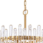 Arabela Lighting Icicles 24'' Icicles Pendant In Brass With Handmade Textured Glass Rods