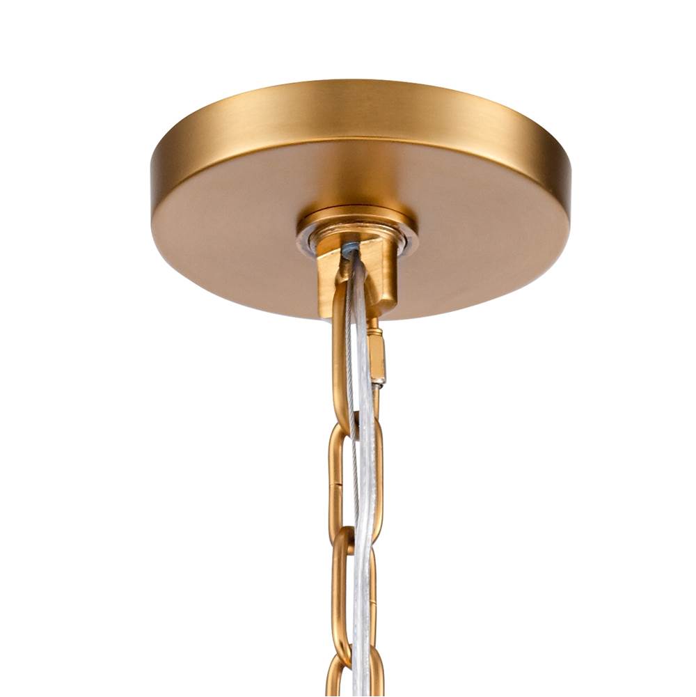Arabela Lighting 85102-6 Natural Brass 24'' Icicles Pendant In Brass With Handmade Textured Glass Rods Image 4