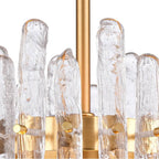 Arabela Lighting 85103-4 Natural Brass 18'' Icicles Pendant In Brass With Handmade Textured Glass Rods Image 6