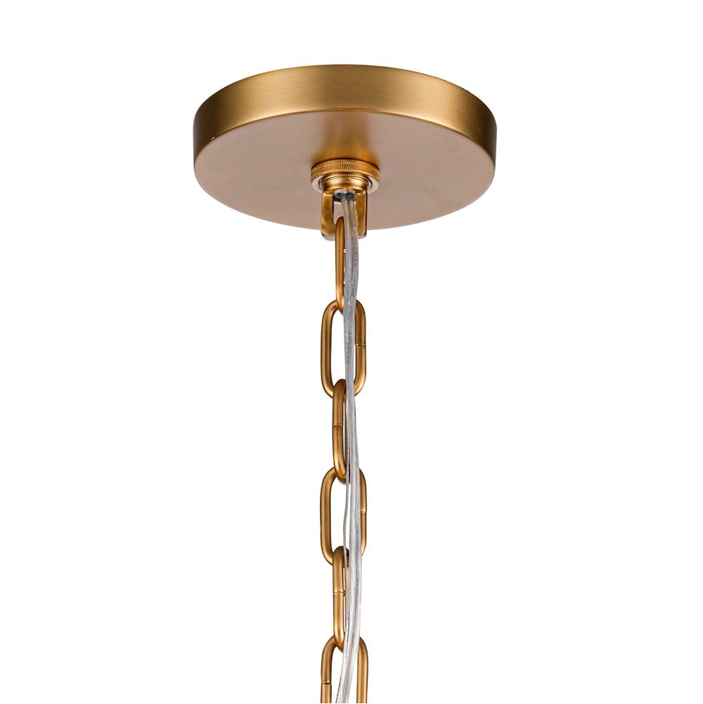 Arabela Lighting 85103-4 Natural Brass 18'' Icicles Pendant In Brass With Handmade Textured Glass Rods Image 4
