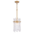 Arabela Lighting 85104-1 Natural Brass 9'' Icicles Pendant In Brass With Handmade Textured Glass Rods Image 1