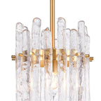 Arabela Lighting Icicles 9'' Icicles Pendant In Brass With Handmade Textured Glass Rods