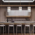 Arabela Lighting 85104-1 Natural Brass 9'' Icicles Pendant In Brass With Handmade Textured Glass Rods Image 3