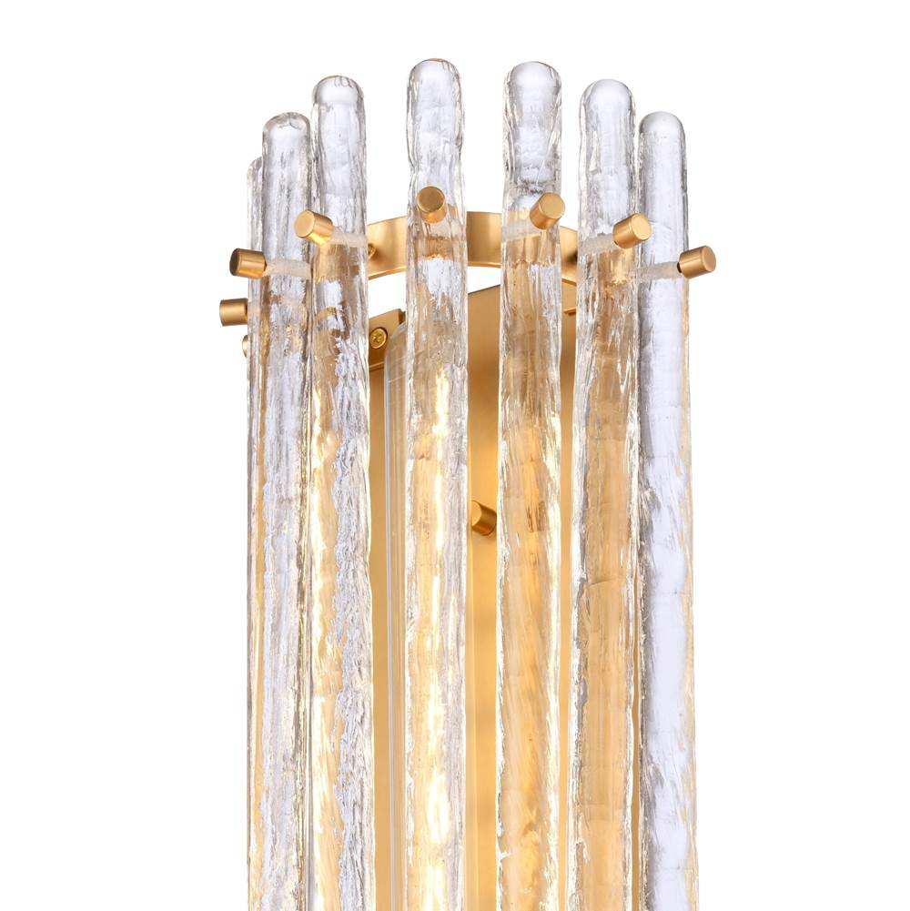 Arabela Lighting 85106-1 Satin Brass 20.25'' Icicles Vanity In Brass With Handmade Textured Glass Rods Image 4