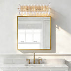 Arabela Lighting 85107-3 Satin Brass 26.5'' Icicles Vanity In Brass With Handmade Textured Glass Rods Image 3