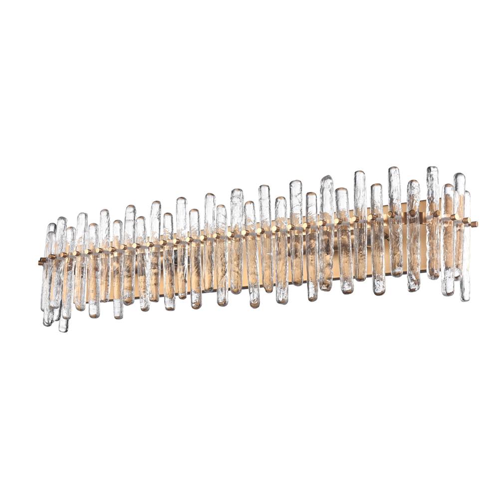 Arabela Lighting Icicles 36'' Icicles Vanity In Brass With Handmade Textured Glass Rods
