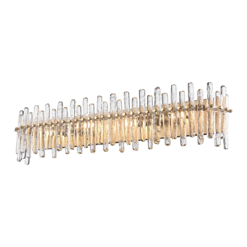 Arabela Lighting 85108-4 Satin Brass 36'' Icicles Vanity In Brass With Handmade Textured Glass Rods Image 7