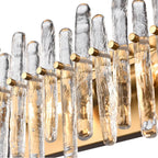 Arabela Lighting 85108-4 Satin Brass 36'' Icicles Vanity In Brass With Handmade Textured Glass Rods Image 5