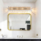 Arabela Lighting 85108-4 Satin Brass 36'' Icicles Vanity In Brass With Handmade Textured Glass Rods Image 3