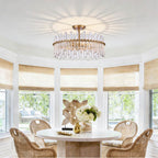 Arabela Lighting 85109-4 Satin Brass 21'' Icicles Semi Flush In Brass With Handmade Textured Glass Rods Image 2