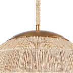 Arabela Lighting 85112-4 Natural Brass 24'' Copa Pendant In  Brass With Natural Corn Leaf Image 5