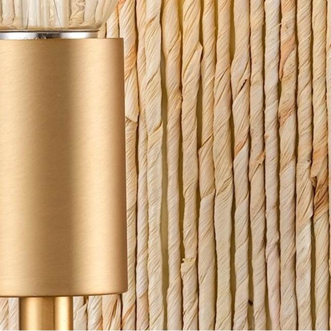 Arabela Lighting 85114-1 Natural Brass 18'' Copa Wall Sconce In  Brass With Natural Corn Leaf Image 4