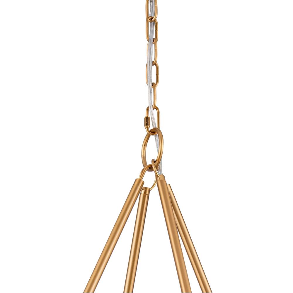 Arabela Lighting Copa 29'' Copa Chandelier In  Brass With Natural Corn Leaf