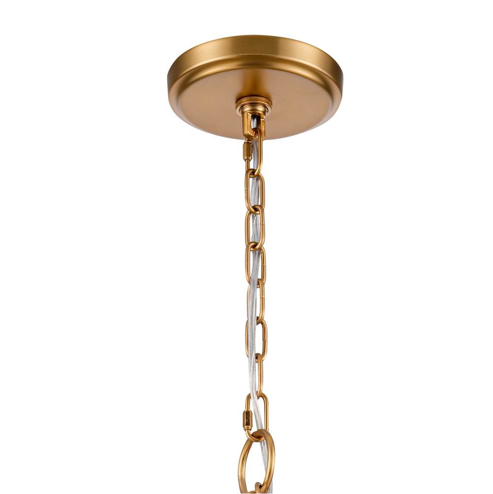 Arabela Lighting 85115-6 Natural Brass 29'' Copa Chandelier In  Brass With Natural Corn Leaf Image 4