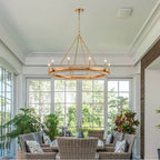 Arabela Lighting 85116-10 Natural Brass 41'' Copa Chandelier In  Brass With Natural Corn Leaf Image 3