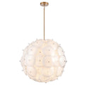 Arabela Lighting 85121-24 Lacquered Gold 38'' Tallulah Pendant In Lacquered Gold With White Swirl Glass With Clear Edging Image 1