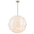 Arabela Lighting 85121-24 Lacquered Gold 38'' Tallulah Pendant In Lacquered Gold With White Swirl Glass With Clear Edging Image 1
