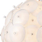 Arabela Lighting 85121-24 Lacquered Gold 38'' Tallulah Pendant In Lacquered Gold With White Swirl Glass With Clear Edging Image 5