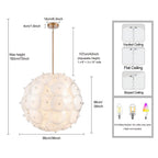 Arabela Lighting 85121-24 Lacquered Gold 38'' Tallulah Pendant In Lacquered Gold With White Swirl Glass With Clear Edging Image 2