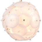 Arabela Lighting 85122-12 Lacquered Gold 26'' Tallulah Pendant In Lacquered Gold With White Swirl Glass With Clear Edging Image 1