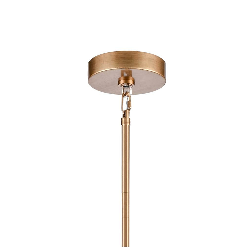 Arabela Lighting Tallulah 26'' Tallulah Pendant In Lacquered Gold With White Swirl Glass With Clear Edging