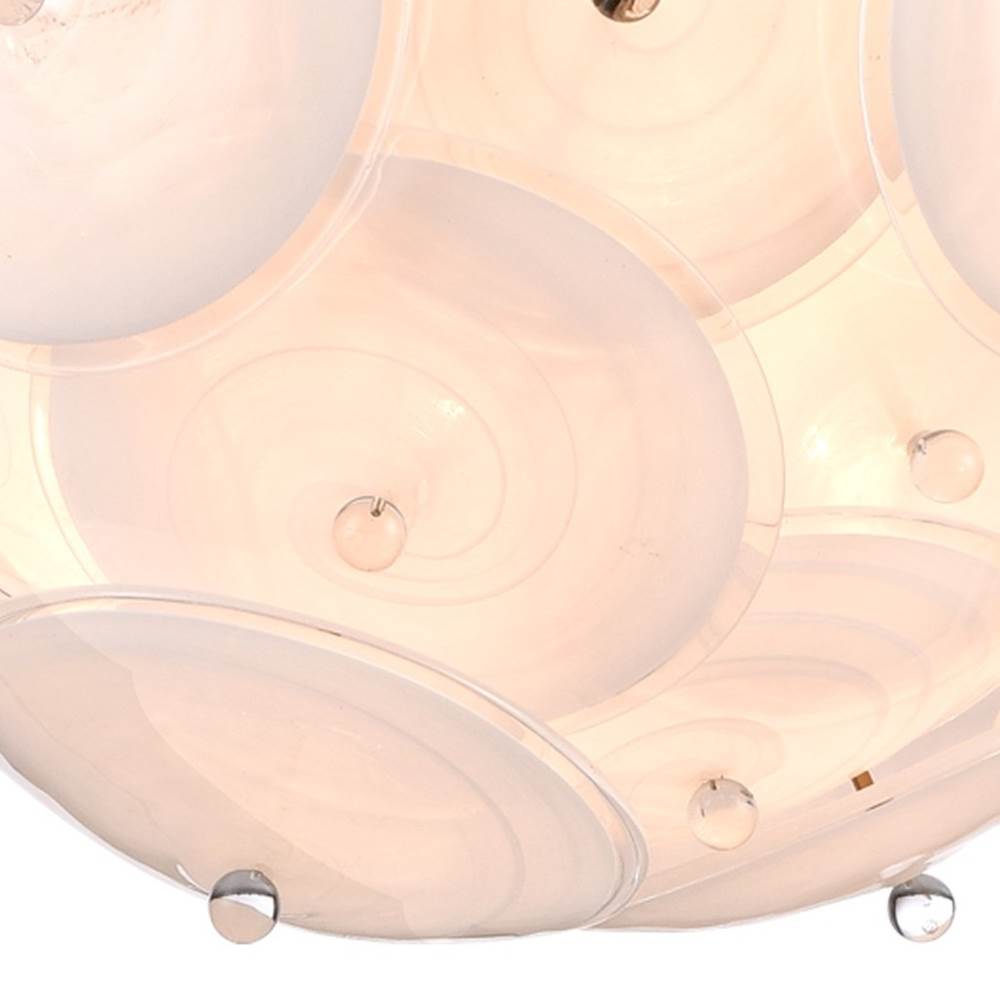 Arabela Lighting 85122-12 Lacquered Gold 26'' Tallulah Pendant In Lacquered Gold With White Swirl Glass With Clear Edging Image 4