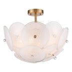Arabela Lighting 85123-6 Lacquered Gold 24'' Tallulah Pendant In Lacquered Gold With White Swirl Glass With Clear Edging Image 1