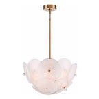 Arabela Lighting Tallulah 24'' Tallulah Pendant In Lacquered Gold With White Swirl Glass With Clear Edging