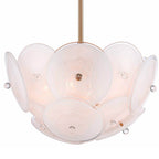 Arabela Lighting 85123-6 Lacquered Gold 24'' Tallulah Pendant In Lacquered Gold With White Swirl Glass With Clear Edging Image 7
