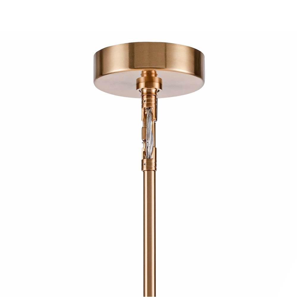Arabela Lighting 85123-6 Lacquered Gold 24'' Tallulah Pendant In Lacquered Gold With White Swirl Glass With Clear Edging Image 5