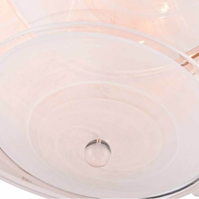 Arabela Lighting 85123-6 Lacquered Gold 24'' Tallulah Pendant In Lacquered Gold With White Swirl Glass With Clear Edging Image 4