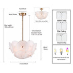 Arabela Lighting 85123-6 Lacquered Gold 24'' Tallulah Pendant In Lacquered Gold With White Swirl Glass With Clear Edging Image 2