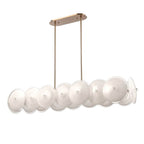Arabela Lighting 85124-8 Lacquered Gold 53.5'' Tallulah Linear Chandelier In Lacquered Gold With White Swirl Glass And Clear Edging Image 8