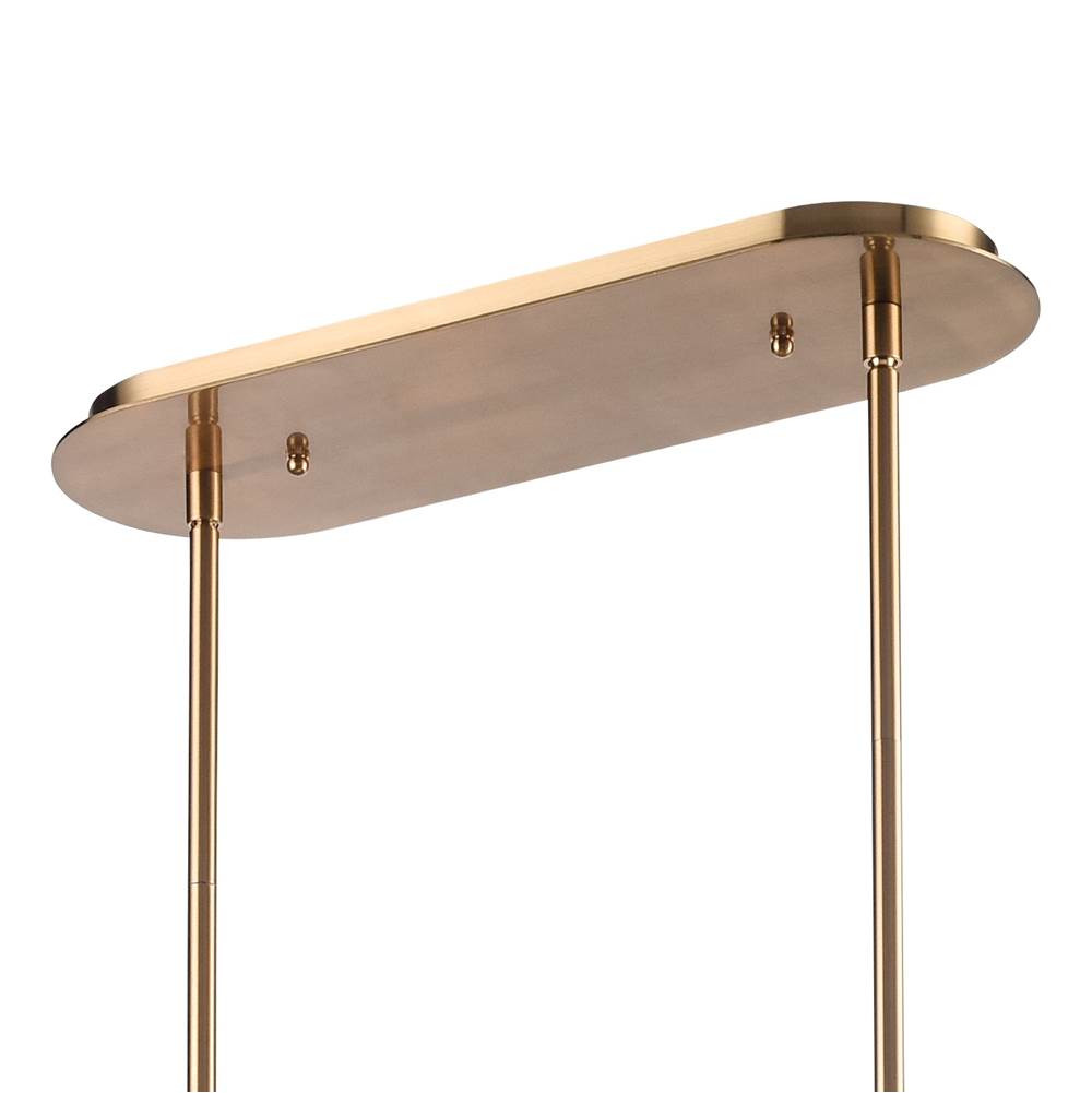 Arabela Lighting 85124-8 Lacquered Gold 53.5'' Tallulah Linear Chandelier In Lacquered Gold With White Swirl Glass And Clear Edging Image 7