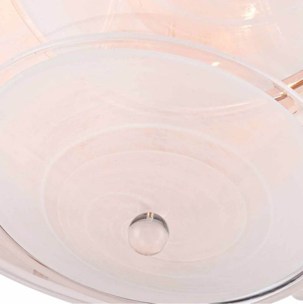 Arabela Lighting 85124-8 Lacquered Gold 53.5'' Tallulah Linear Chandelier In Lacquered Gold With White Swirl Glass And Clear Edging Image 4