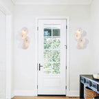Arabela Lighting 85125-3 Lacquered Gold 27.5'' Tallulah Sconce In Lacquered Gold With White Swirl Glass And Clear Edging Image 4