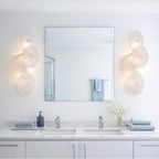 Arabela Lighting 85125-3 Lacquered Gold 27.5'' Tallulah Sconce In Lacquered Gold With White Swirl Glass And Clear Edging Image 3