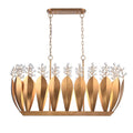 Arabela Lighting 85130-7 Antique Gold Leaf 47.5''  Callista Linear Chandelier In  Antique Gold Leaf With Clear Crytals Image 1