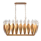 Arabela Lighting 85130-7 Antique Gold Leaf 47.5''  Callista Linear Chandelier In  Antique Gold Leaf With Clear Crytals Image 1