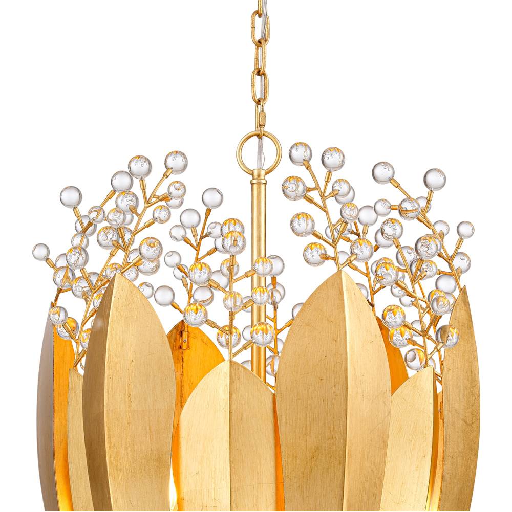 Arabela Lighting 85131-6 Antique Gold Leaf 32''  Callista Chandelier In  Antique Gold Leaf With Clear Crytal Image 6