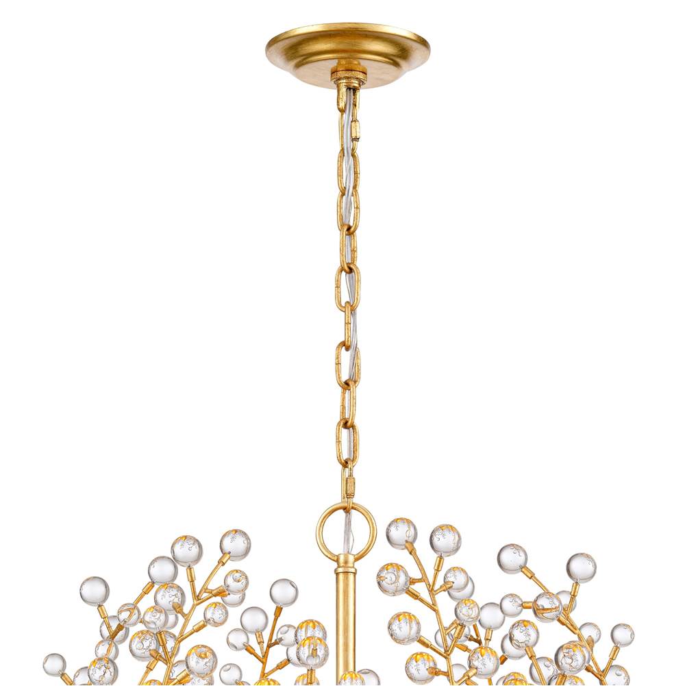 Arabela Lighting 85131-6 Antique Gold Leaf 32''  Callista Chandelier In  Antique Gold Leaf With Clear Crytal Image 4