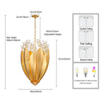Arabela Lighting 85131-6 Antique Gold Leaf 32''  Callista Chandelier In  Antique Gold Leaf With Clear Crytal Image 2